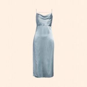 Reformation Meta Dusty Blue Silk Slip Dress NWOT